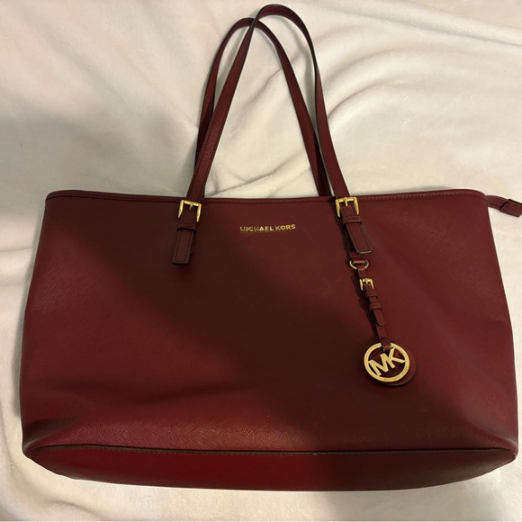 Michael Kors Red Burgandy Tote - Picture 3 of 9